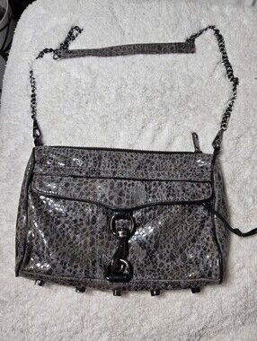 REBECCA MINKOFF metallic leather shoulder bag Silver/gray
